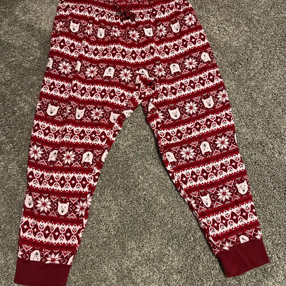 Festive Red Patterned Pajama Pants